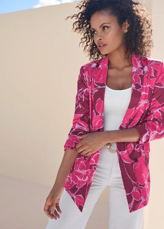 Double Breasted Blazer - Pink Multi