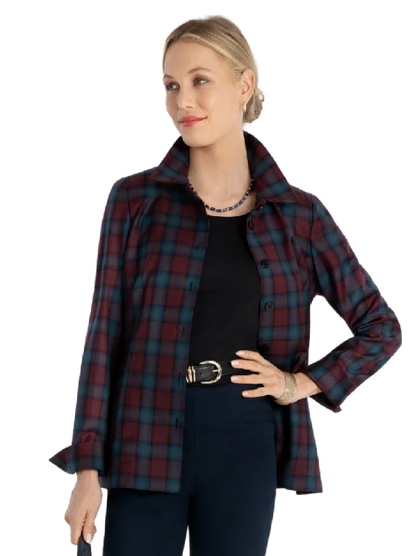 Glen Plaid Shirt Jacket