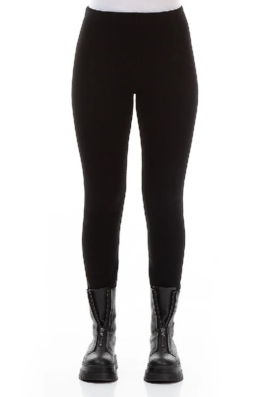 Black Warm Cotton Trouser Leggings