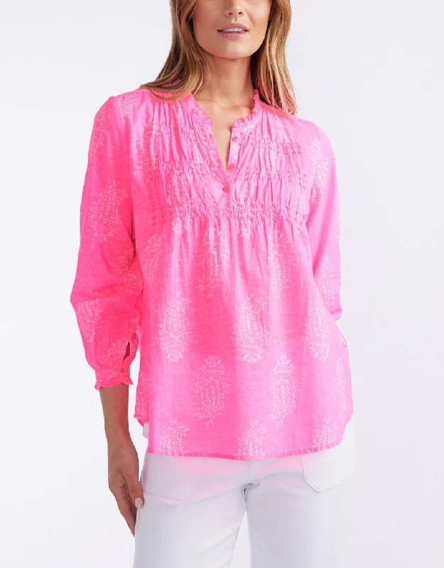 Charlie Cotton Blouse - Shrine Pink