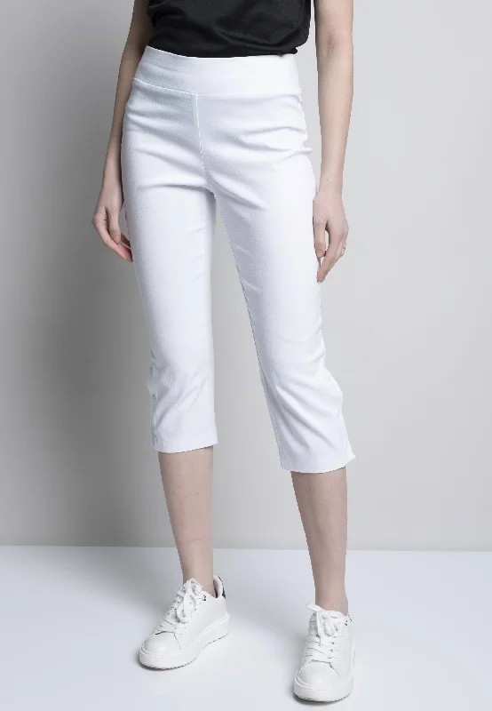 Cropped Pants with Button Detail