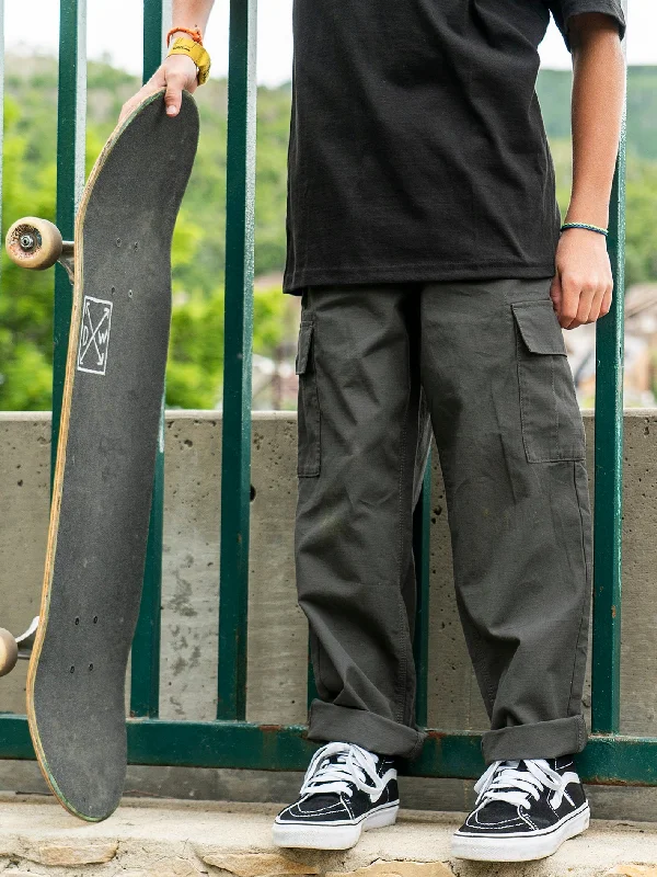 Big Boys March Cargo Elastic Waist Pants - Stealth