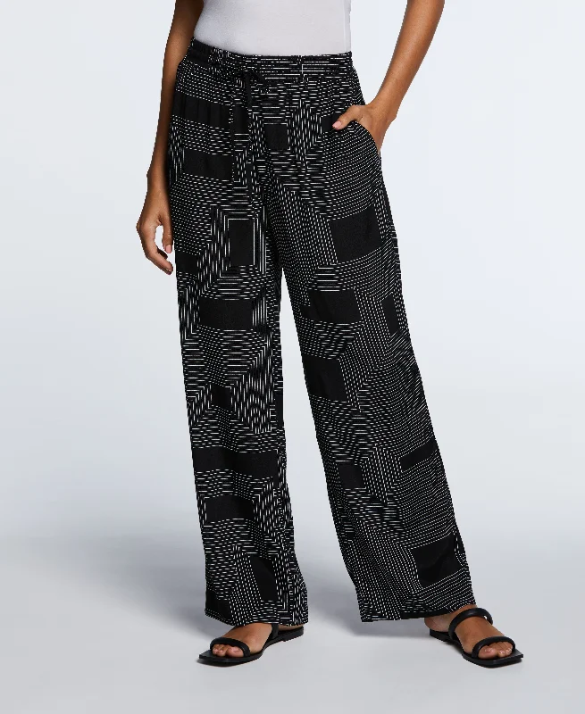 Petite Size Eco Fabric Pull On Wide Leg Pant