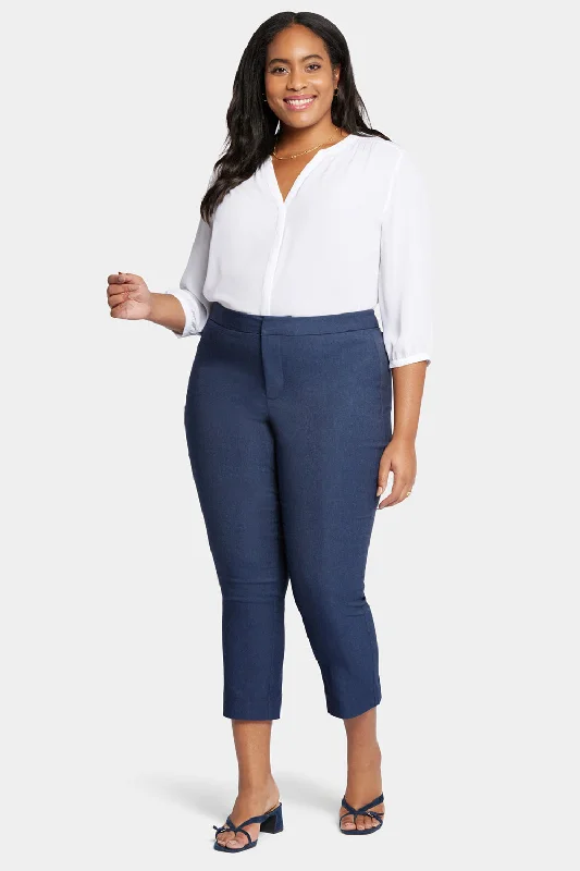 Slim Trouser Ankle Pants In Plus Size - Dark Blue Heather