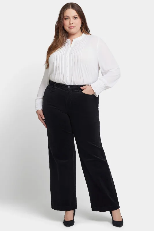 Teresa Wide Leg Pants In Plus Size - Black