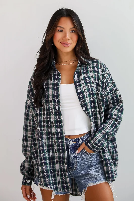 FINAL SALE - Trendsetting Aspect Hunter Green Plaid Flannel