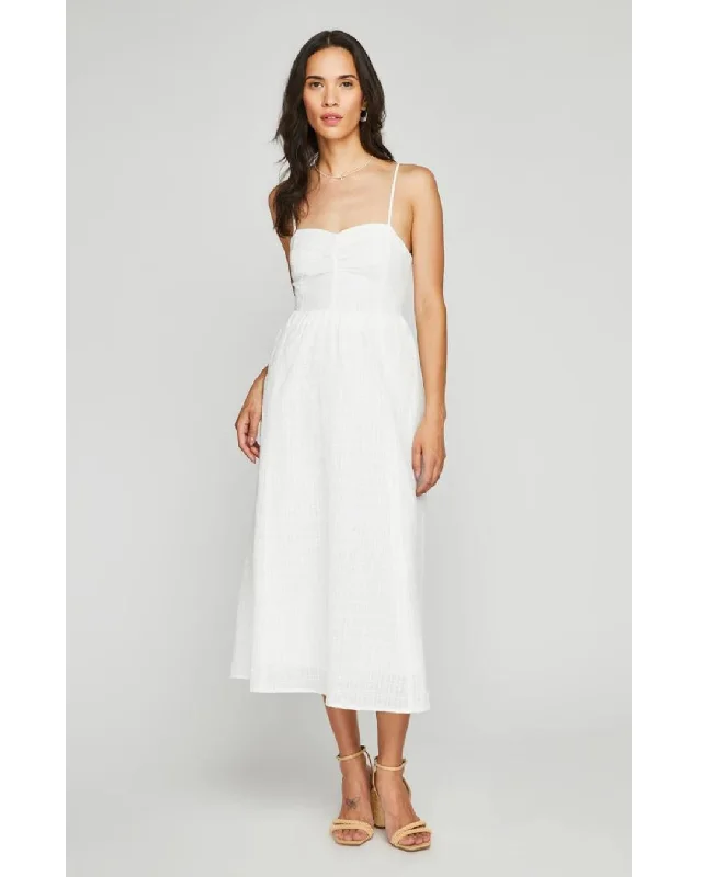 Allison Sweetheart Midi Dress White