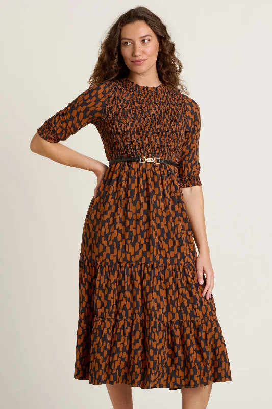 Brush Strokes Midi Dress