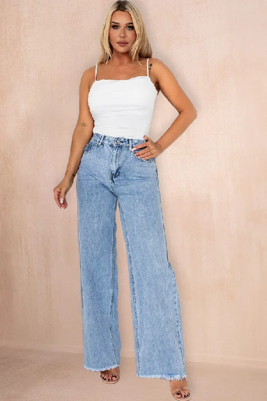 Edna Blue Wide Leg Jeans