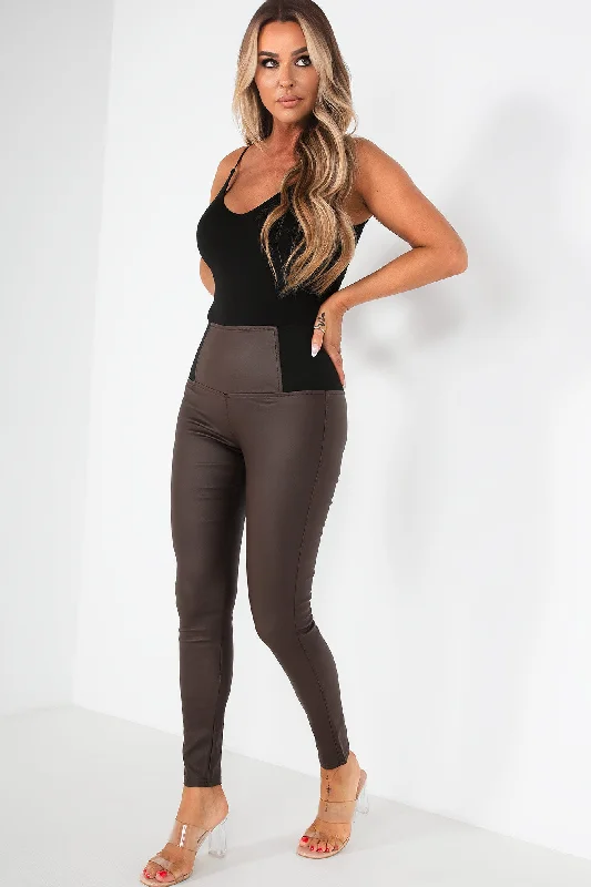 Freda Chocolate Wax Leggings