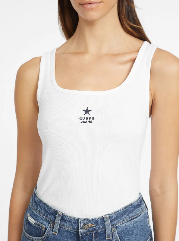 Guess Jeans White Slim Tank Top