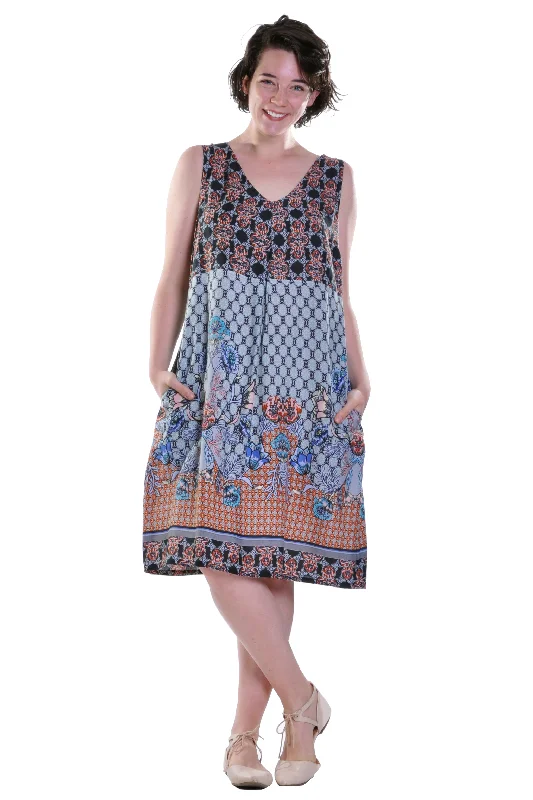 La Cera Multi Print Sleeveless Dress