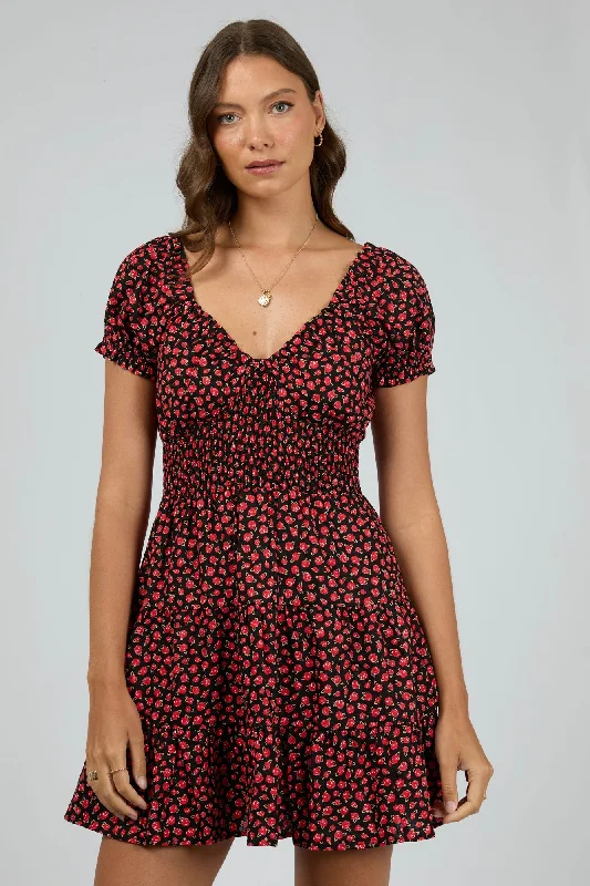 Lana Red Floral Mini Dress