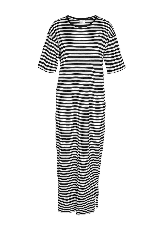 Noisy May Mayden Stiped Maxi Dress, Black & White