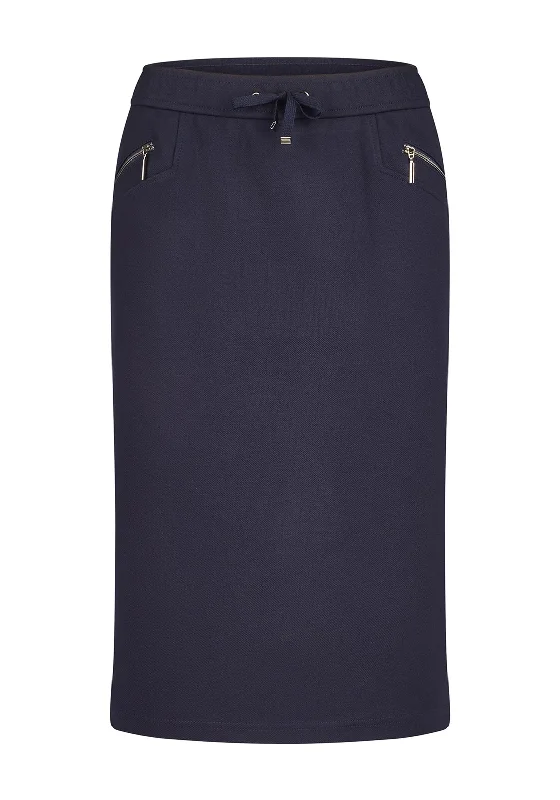 Rabe Jersey Zip Pencil Skirt, Navy