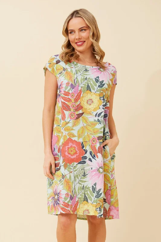 SISLEY FLORAL LINEN DRESS