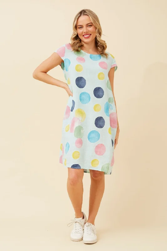 SISLEY POLKA DOT LINEN DRESS