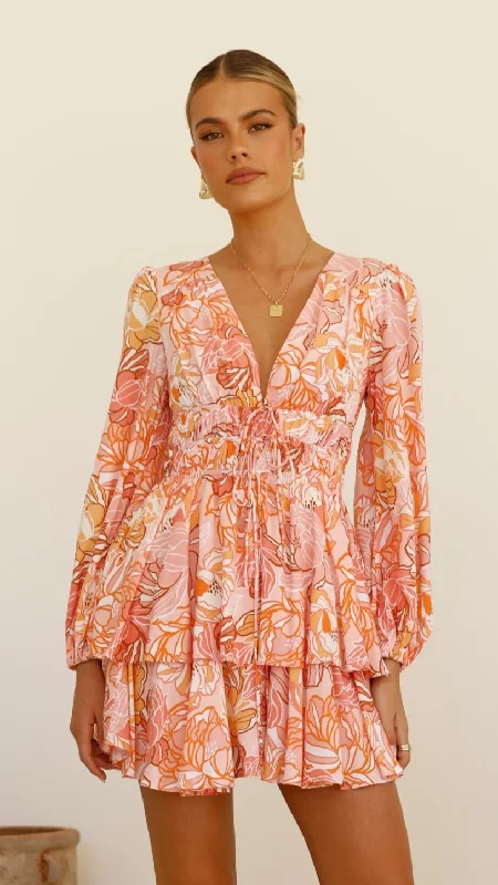 Umi Mini Dress - Pink/Orange Floral