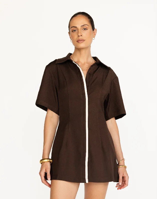 Vero Mini Dress (Chocolate)