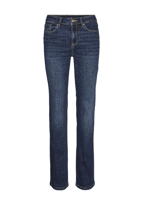 Vero Moda Flash Straight Leg Jeans, Dark Blue