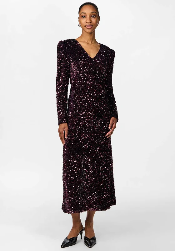 Y.A.S Sativo Sequin Midi Dress, Purple