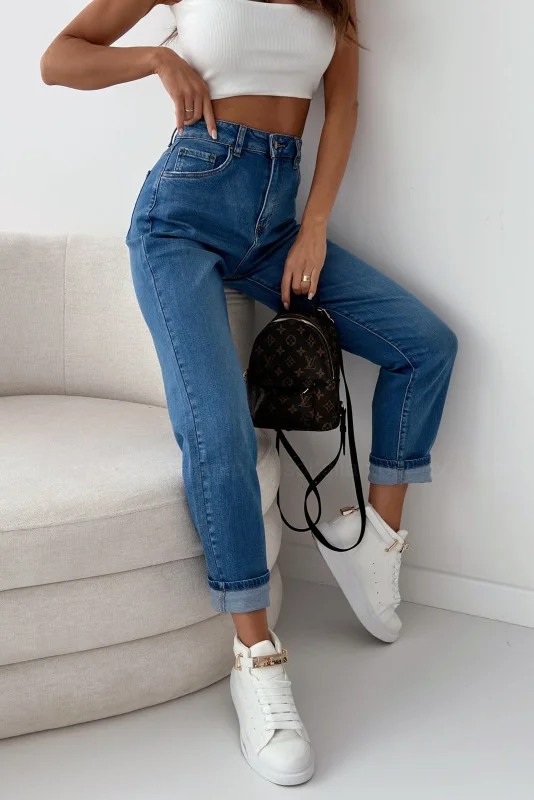 Zina Dark Blue Mom Jeans