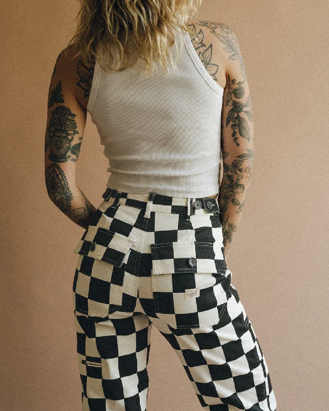 304 Service Fatigue Pants - Black Checkerboard