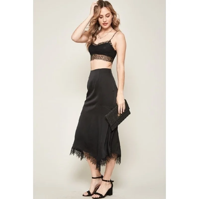 A Solid Woven Midi Skirt