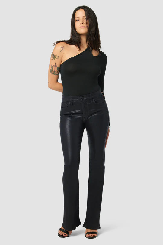 Barbara High Rise Petite Bootcut Jean - Noir Leatherette