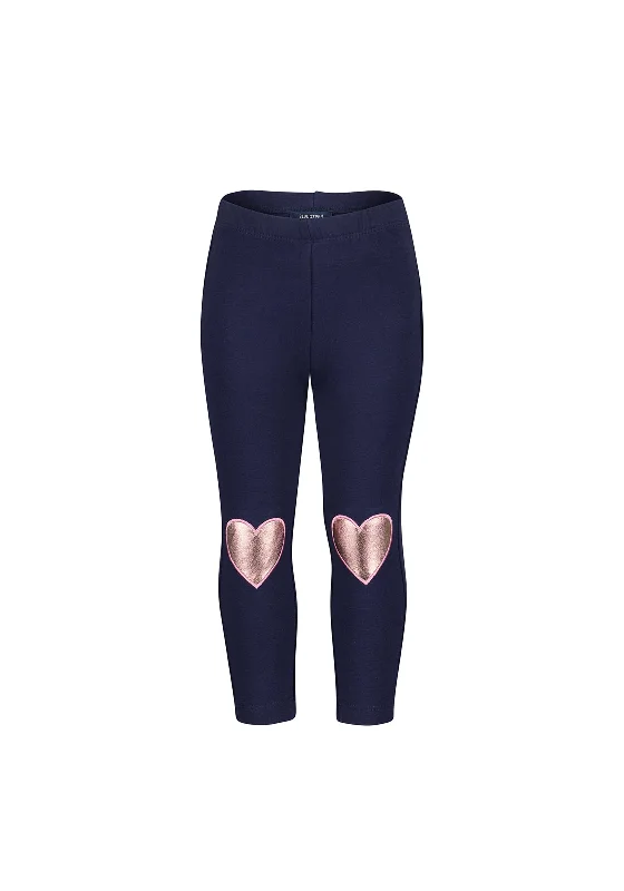 Blue Seven Mini Girl Heart Legging, Navy