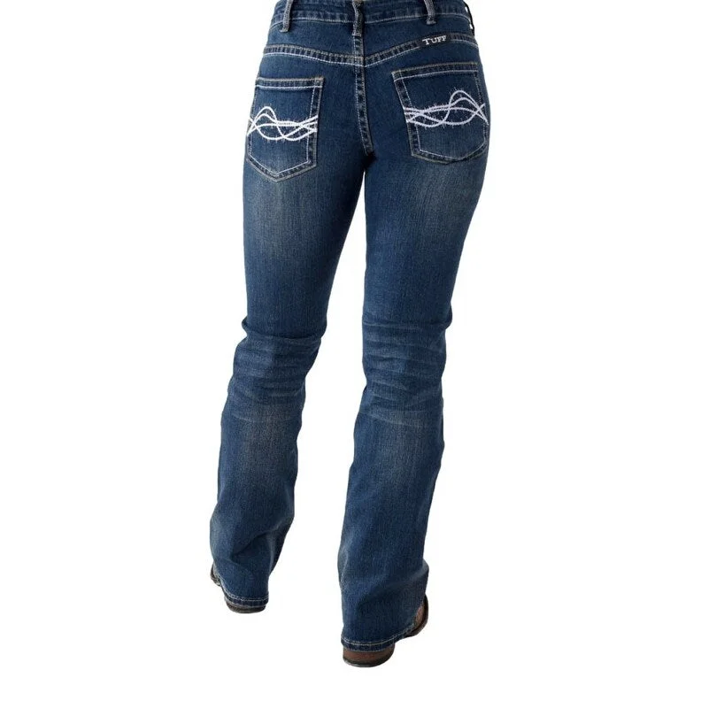 Cowgirl Tuff Western Jeans Womens DFMI Bootcut Medium Wash JDFMIN