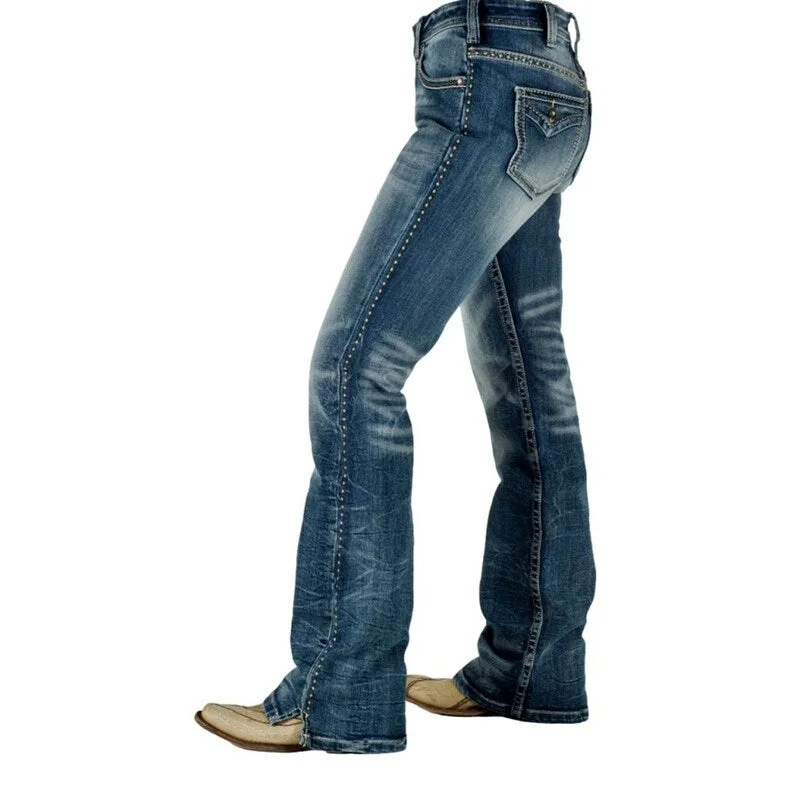 Cowgirl Tuff Western Jeans Womens Palomino Bootcut Med Wash JPALIN