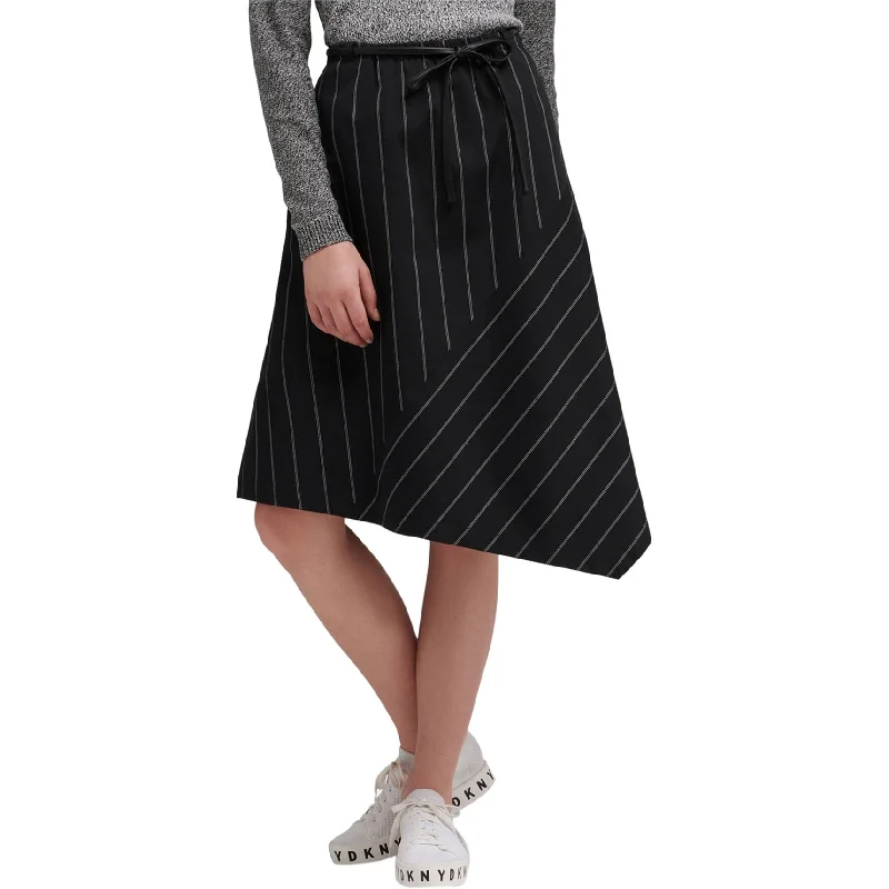 Dkny Womens Tie Belt Asymmetrical Skirt