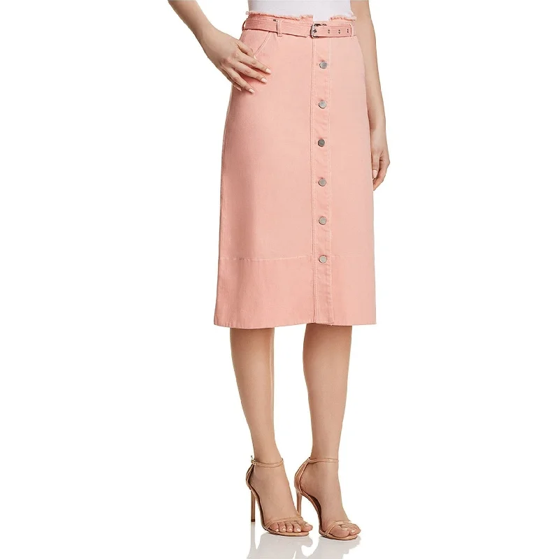 Elizabeth And James Womens Button-Front Denim Skirt