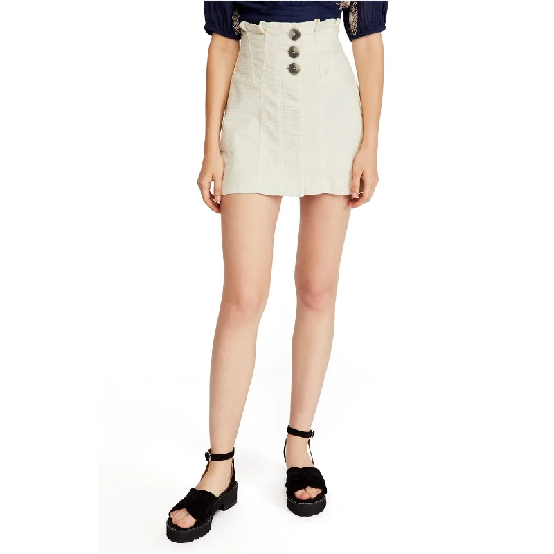 Free People Womens Button High Waist Mini Skirt