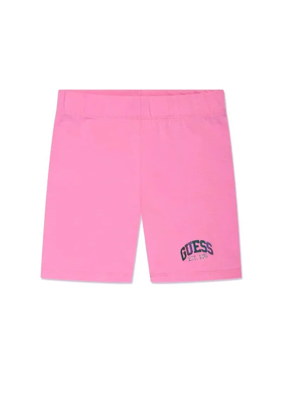 Guess Kids Logo Bicycle Shorts, Pink