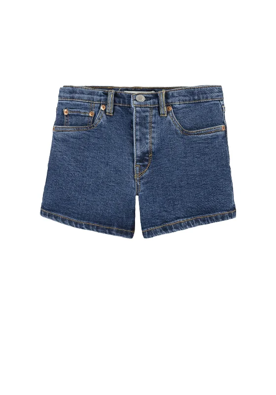 Levis Girl 501 Denim Short, Dark Blue