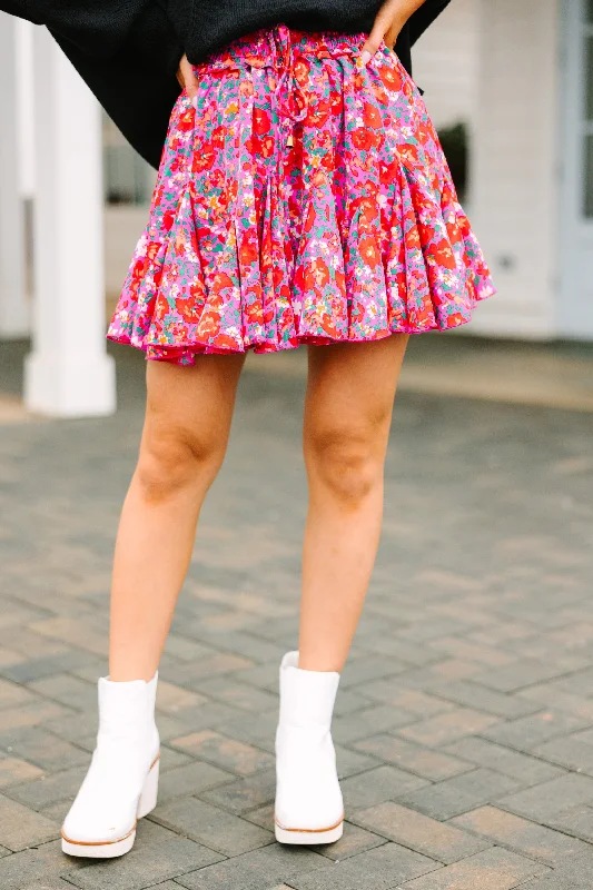 Make My Day Pink Floral Skort