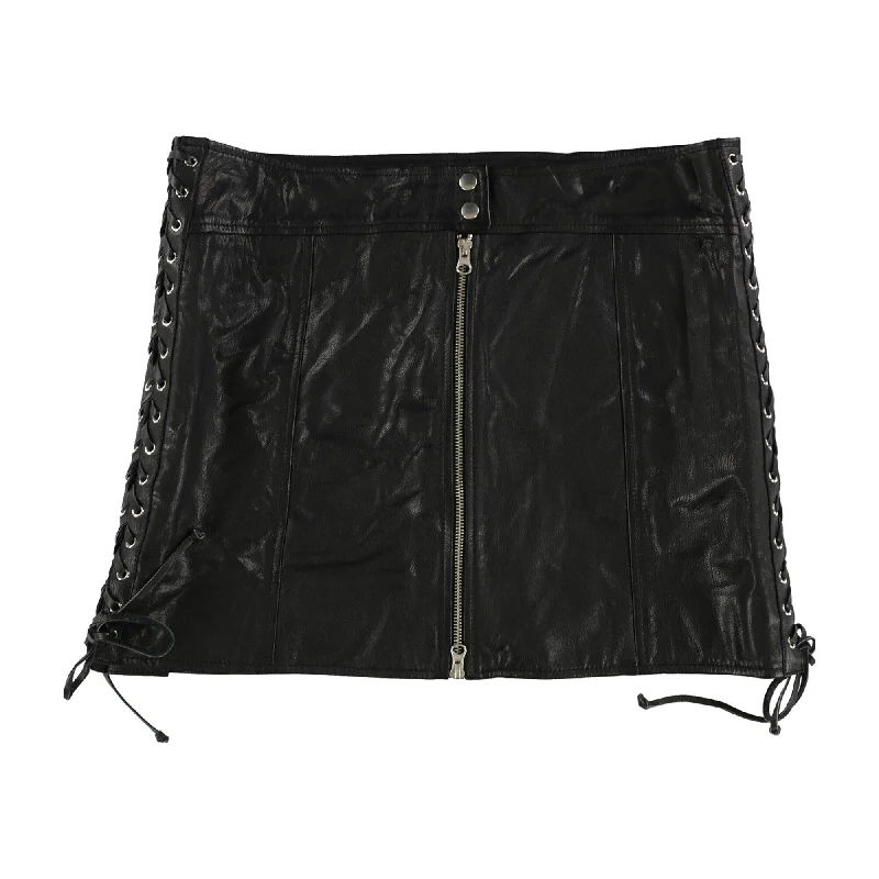 McQ Womens Lace-Up A-line Skirt, Black, 14