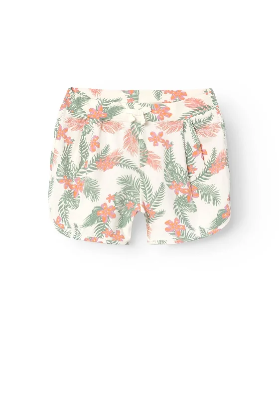 Name It Kid Girl Jia Tropical Print Short, Jet Stream