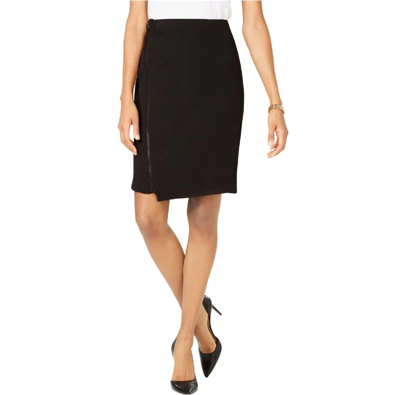 Nine West Womens Zip-Front Asymmetrical Skirt