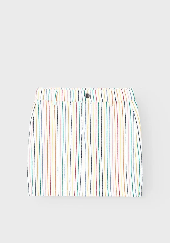 Name It Kid Girl Fayork Stripe Skirt, Jet Stream