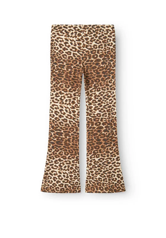 Name It Kid Girl Nuni Flared Animal Print Pant, Turtledove