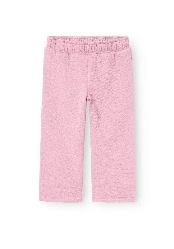 Name It Mini Girl Rtrine Heavy Jersey Wide Leg Trouser, Mauve Orchid