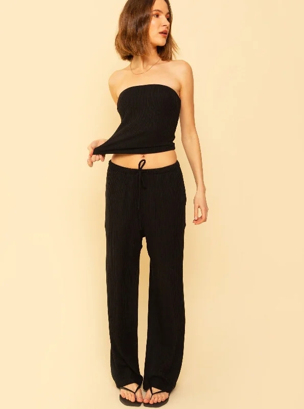 Paloma Pant - Black Rib