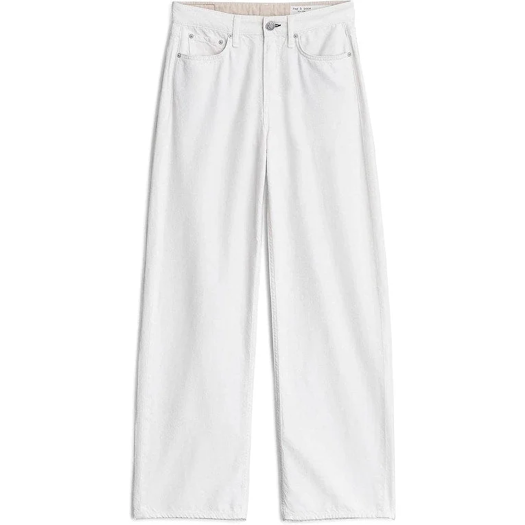 rag & bone Women's Featherweight Logan Ecru Wide Leg Jeans