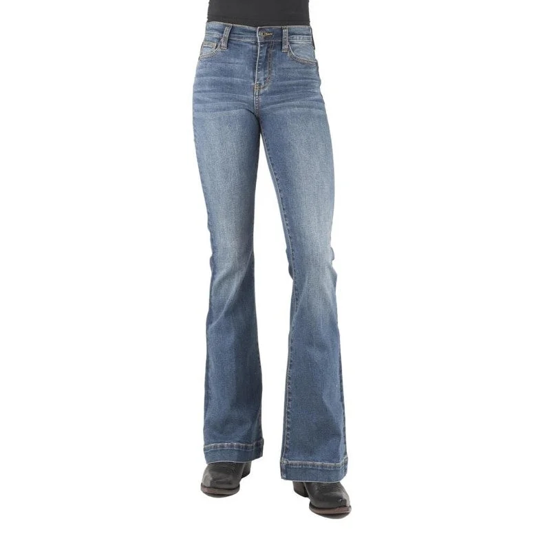 Stetson Western Jeans Womens High Rise Flare Slim 11-054-0921-2408 BU