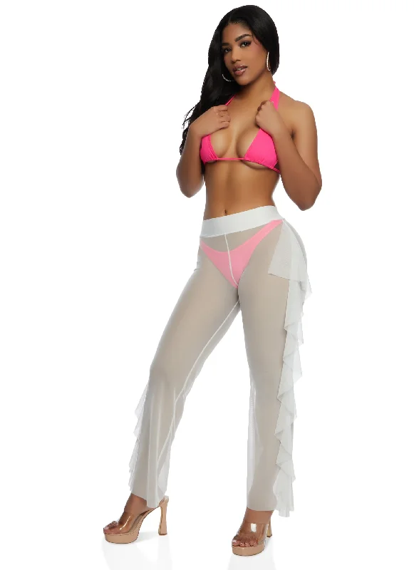 Sheer Mesh Cover Up Pants