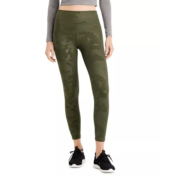 Ideology Women's Cool Camo Printed Leggings Green Size X-Small