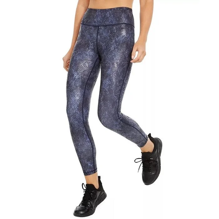 Ideology Women's Python Printed Leggings Navy Size X-Large